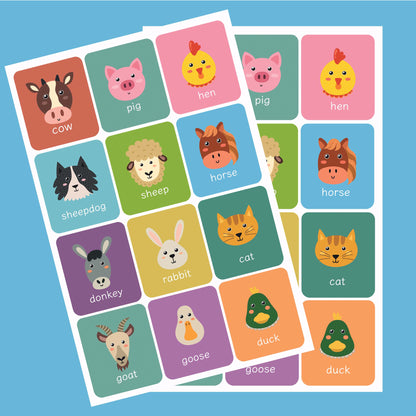 Farm Sticker Sheet; one sheet included