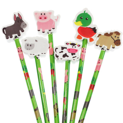 Farm Pencil with Eraser Topper — optional choice for the Farm DIY party bag
