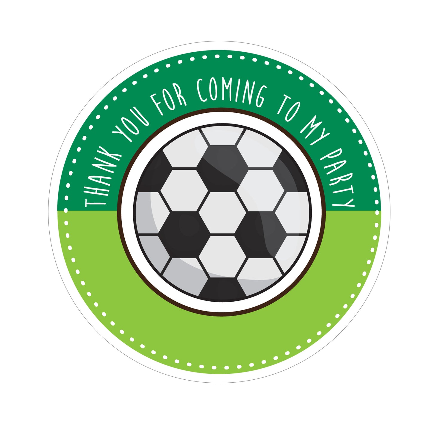 Football Party Label - 8cm