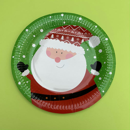 Santa - Christmas Paper Plates - 8pk