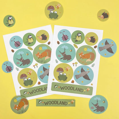 Optional Woodland Sticker Sheet – choose in the Woodland DIY party bag builder