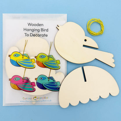 Wooden Hanging Bird - to decorate