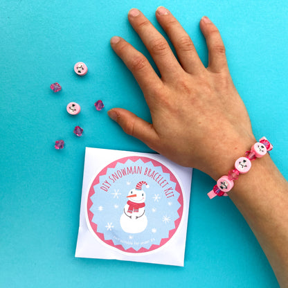 DIY Pink Snowman Bracelet