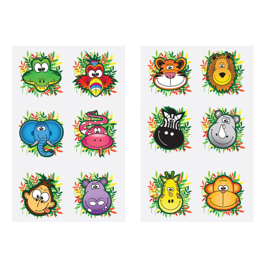 Jungle Animal Tattoos - sheet of 6