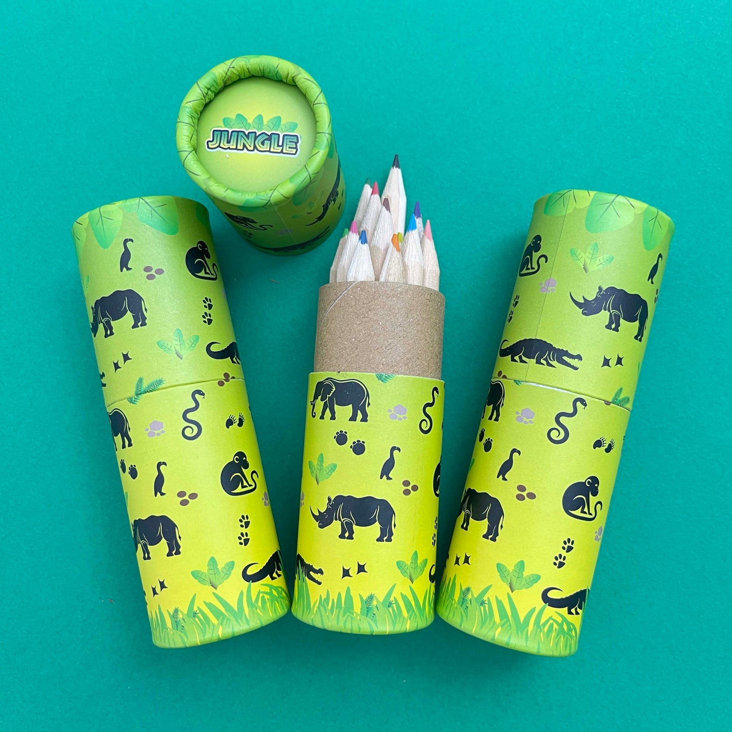 Jungle Eco colouring pencils 12pk - Tube