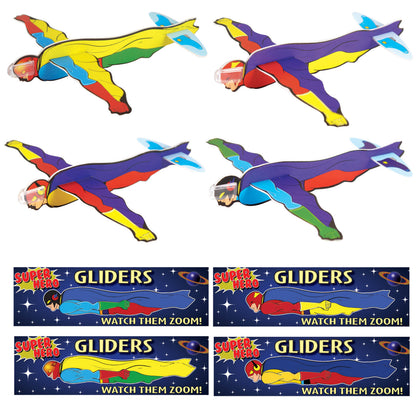 Super Hero Glider — one included in Super Hero Party Bag - Elite; assorted designs shown where applicable