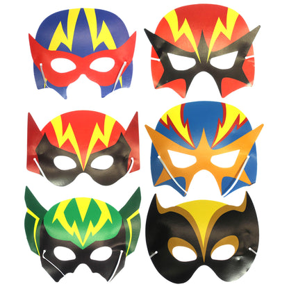 Super Hero Mask - Card — one included in Super Hero Party Bag - Elite; assorted designs shown where applicable