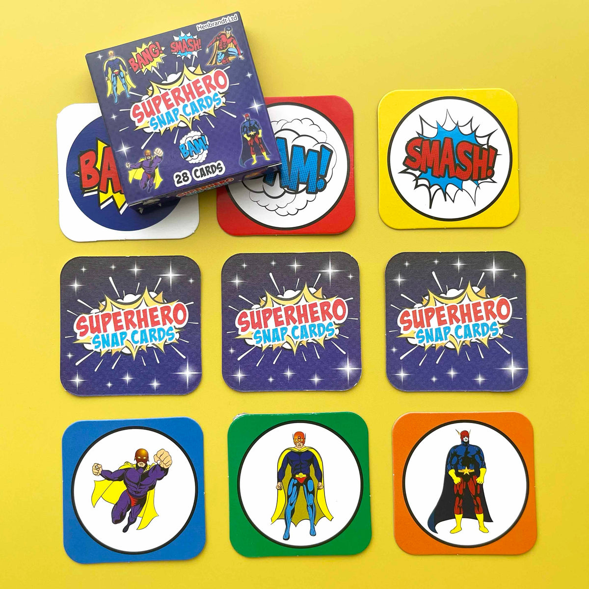 Superhero Snap Cards — one included in The Eco Superhero Party Bag - Plus; assorted designs shown where applicable