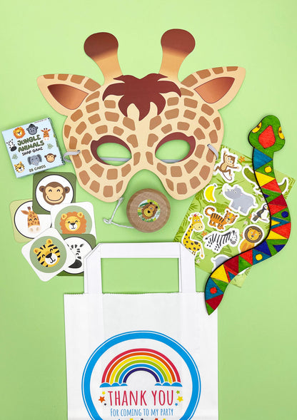 Eco Jungle Party Bag - Premium showing its included contents; one assorted version of each item supplied