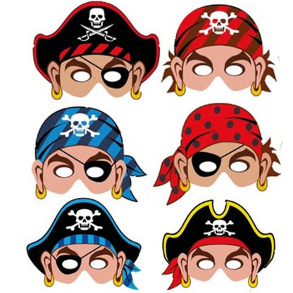 Pirate card mask included in the party bag