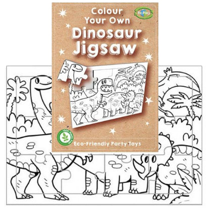 Dinosaur  Jigsaw - Colour Me In — one included in The Dinosaur Party Bag - Eco Friendly; assorted designs shown where applicable