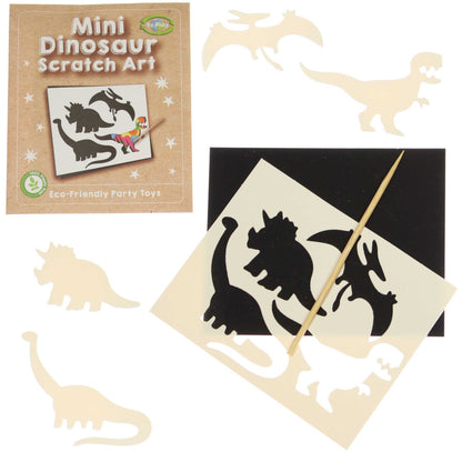 Dinosaur Scratch Art — one included in The Dinosaur Party Bag - Eco Friendly; assorted designs shown where applicable