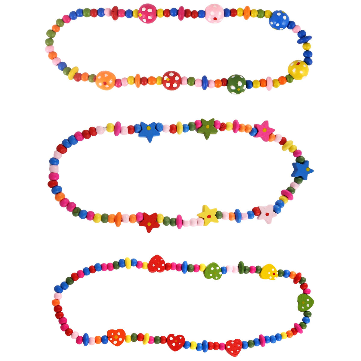 Bright Wood Bead Necklace — one included in Girls Party Bag - Eliza; assorted designs shown where applicable