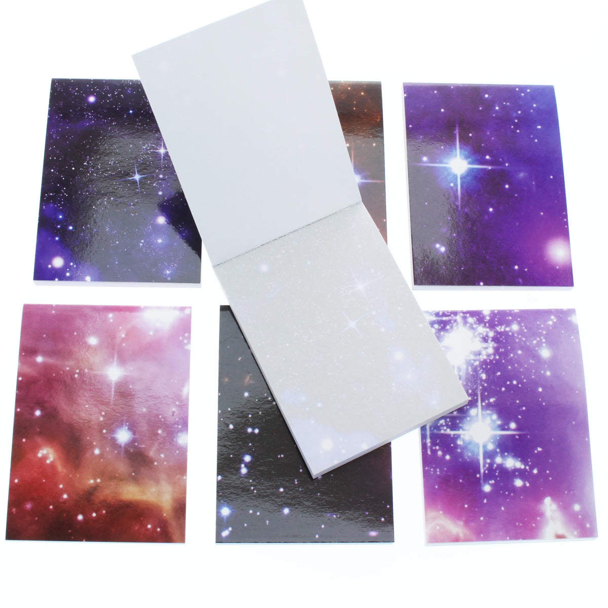 Galaxy Memo Pad - 8cm x 6cm — one included in Pop Diva Party Bag; assorted designs shown where applicable