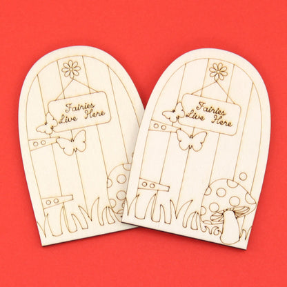 Wooden fairy Door — one included in The Fairy Party Bag; assorted designs shown where applicable