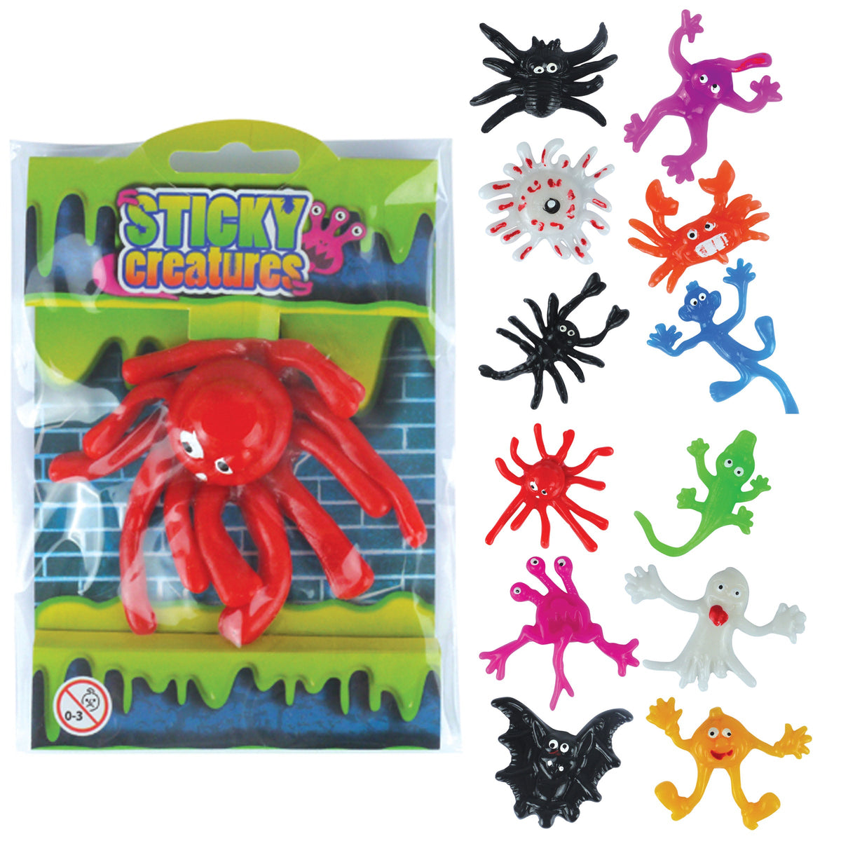 Large sticky creature party bag filler – one assorted design supplied