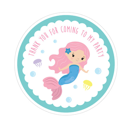 Mermaid Party Label - 8cm-The Curious Caterpillar