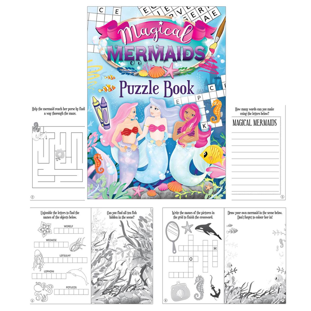 Mermaid puzzle book included in the mermaid party bag