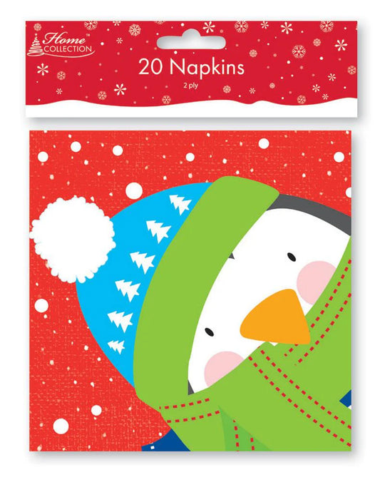 Christmas Napkins - Penguin 20pk