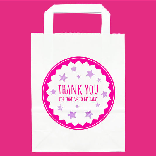 Printed - White 'Thank You for Coming To My Party' Paper Party Bags