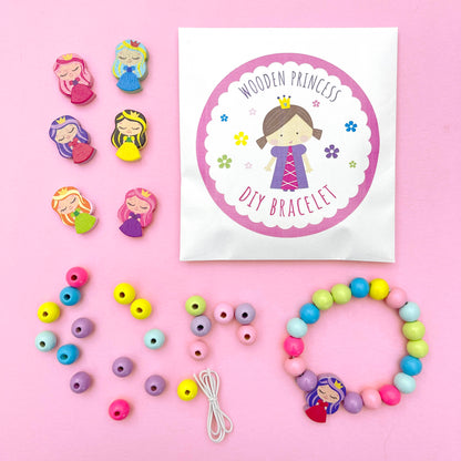 DIY Princess Bracelet Kit; optional choice for a princess build-your-own party bag; only included if selected; assorted designs may vary.