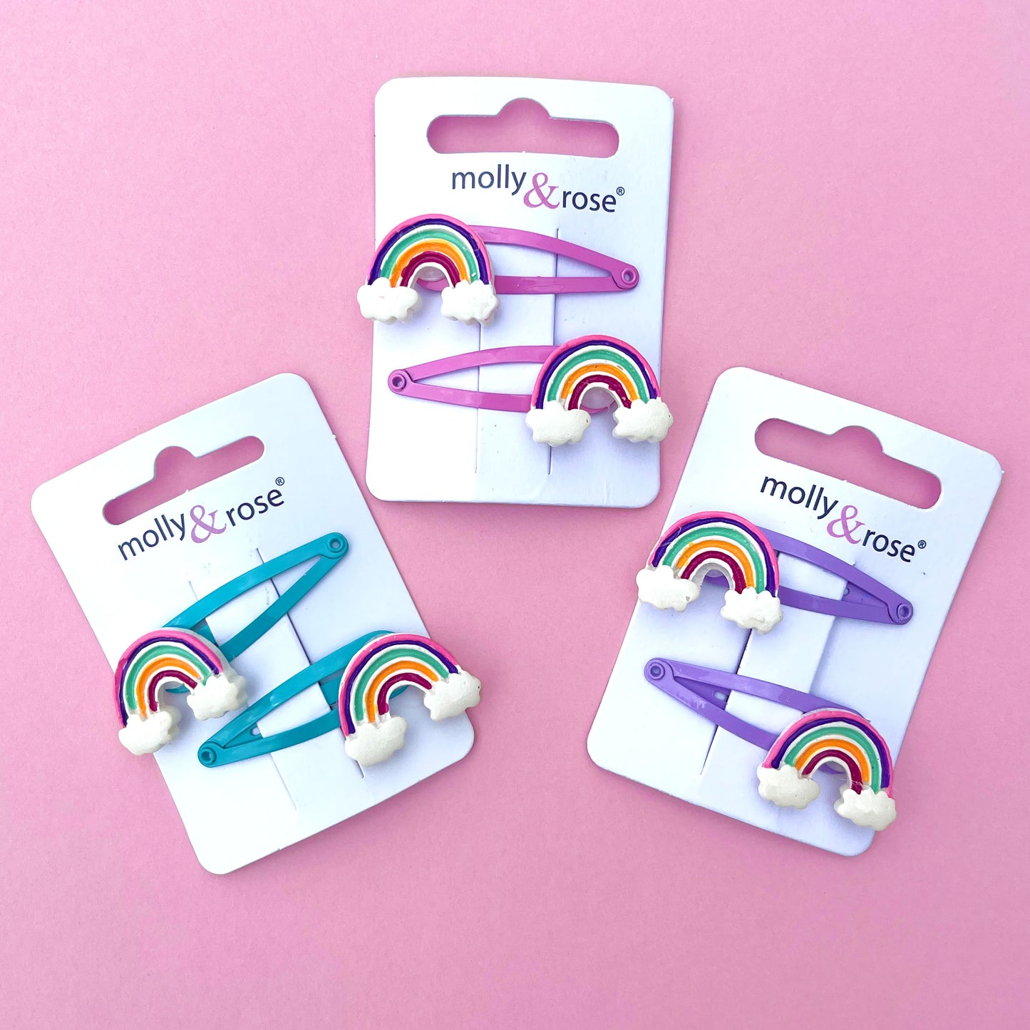 2pk Rainbow Motif hair clips