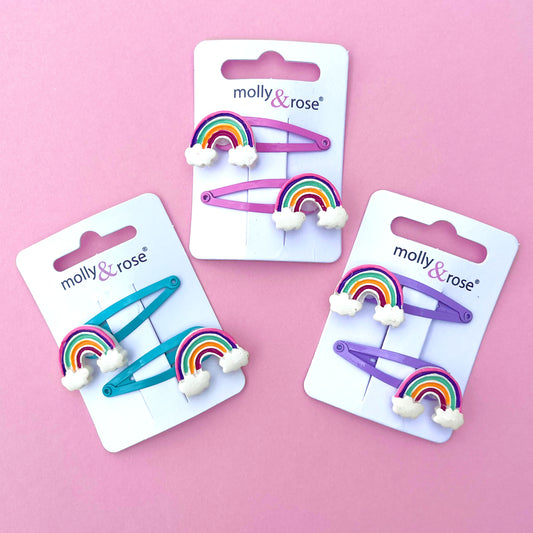 2pk Rainbow Motif hair clips