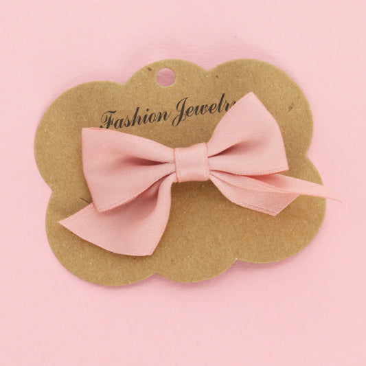 Satin Bow Hair Clip - Dusky Pink