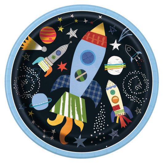 Space Paper Plates 23cm - 8pk