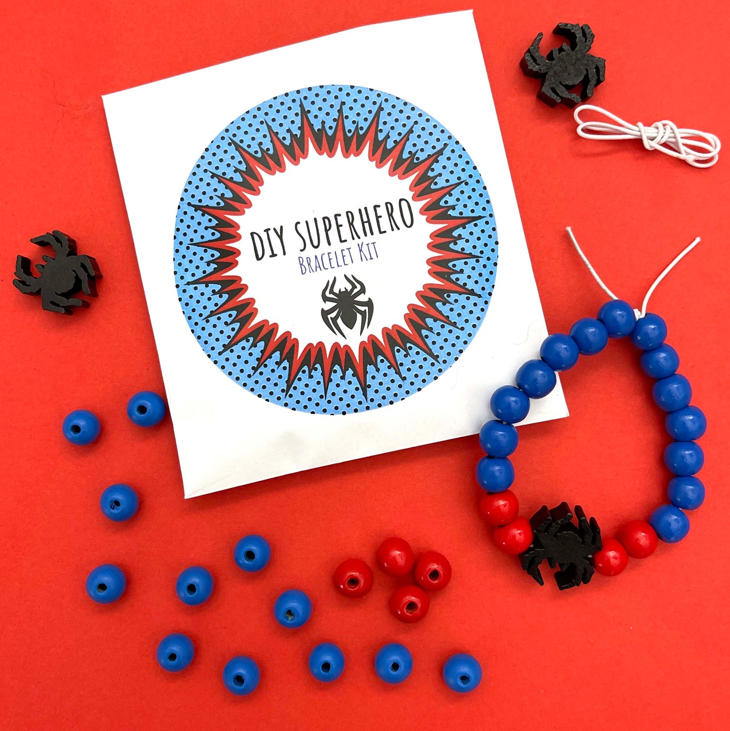 Wooden Superhero DIY Bracelet - Spider