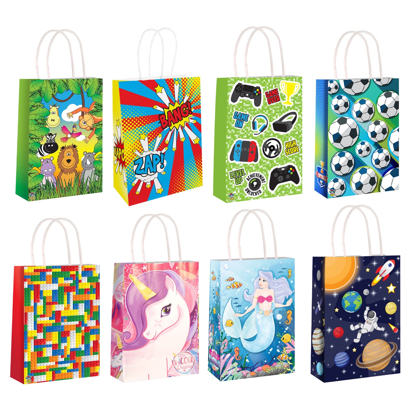 Themed Paper Party Bag - 16cm x 22cm x 8cm