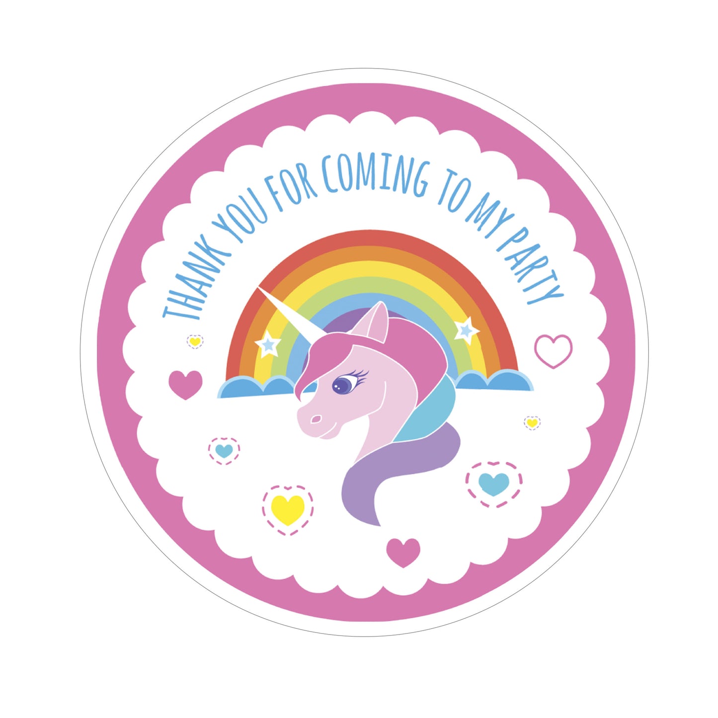 Unicorn Party Label - 8cm