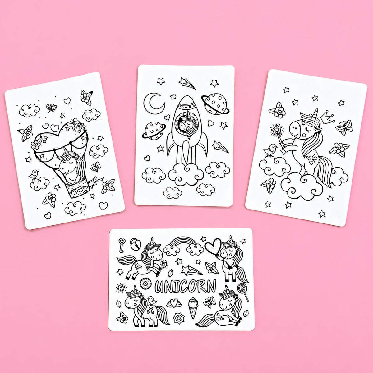 Unicorn Colouring & Activity Cards