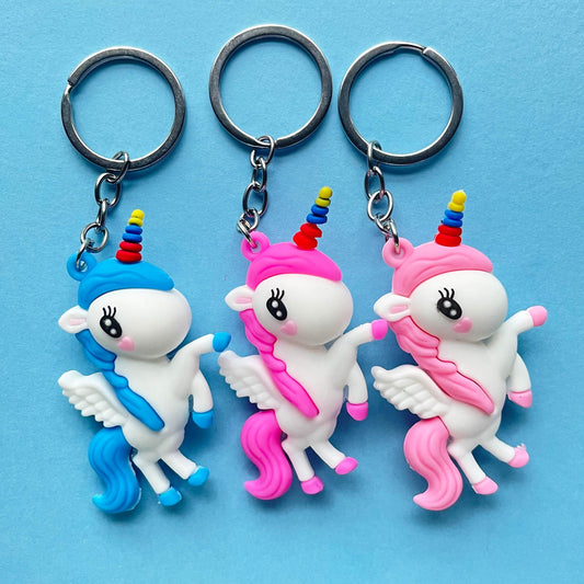 Cute Unicorn Keyring - pink/blue mix