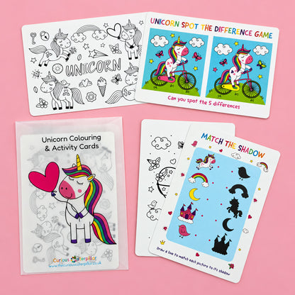 Unicorn Colouring & Activity Cards