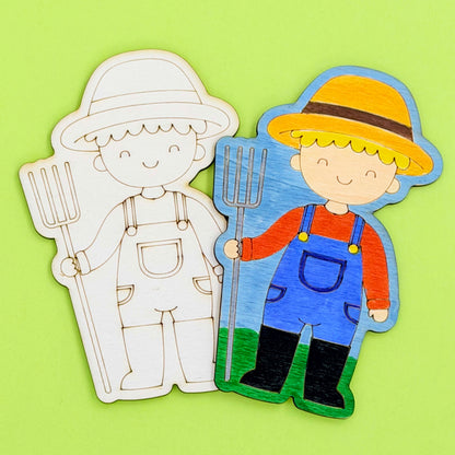 Farm - Wooden Shape to Colour
