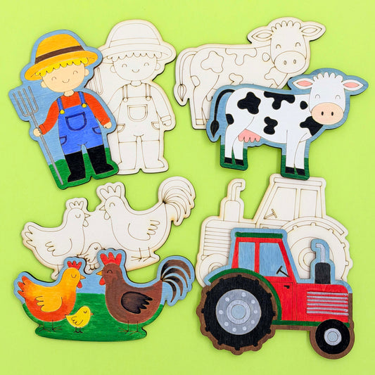 Farm - Wooden Shape to Colour