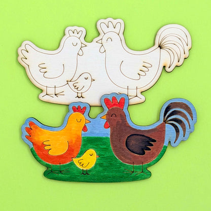 Farm - Wooden Shape to Colour