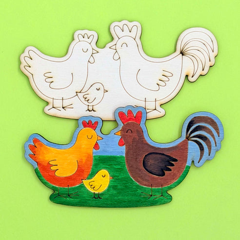 Farm - Wooden Shape to Colour