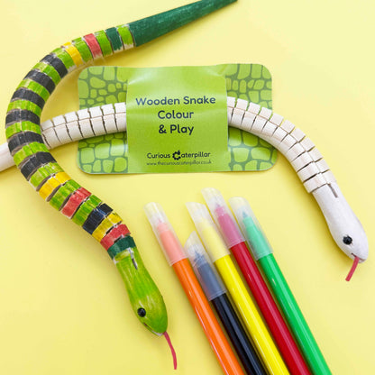 30cm Wooden Swaying Snake - Colour & Play — optional choice for the Boys Eco DIY party bag