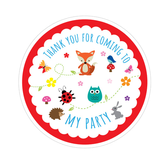 Woodland Party Label - 8cm