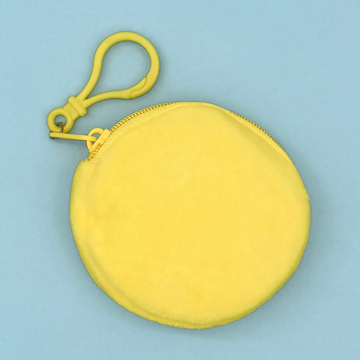 Soft Velour Purse Charm - 8cm Diameter - Yellow