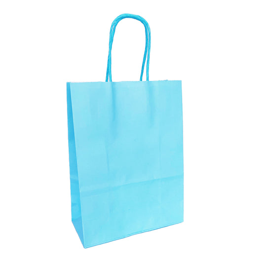 Light Blue Paper Party Bag - 16cm x 22cm x 8cm