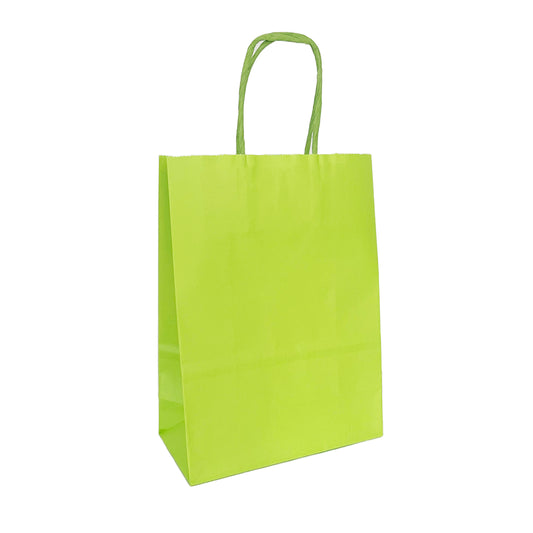 Lime Green Paper Party Bag - 16cm x 22cm x 8cm