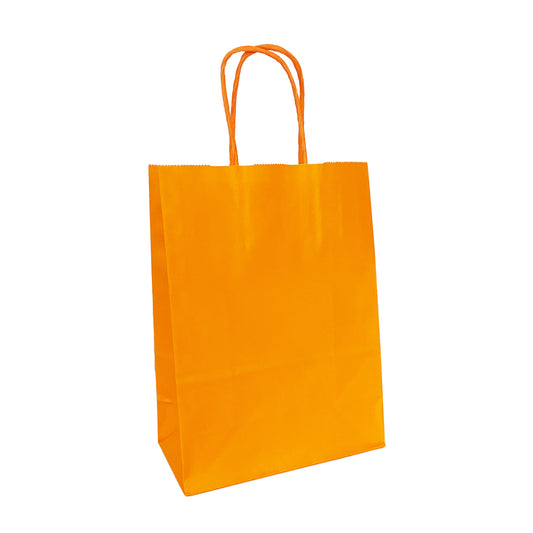 Orange Paper Party Bag - 16cm x 22cm x 8cm