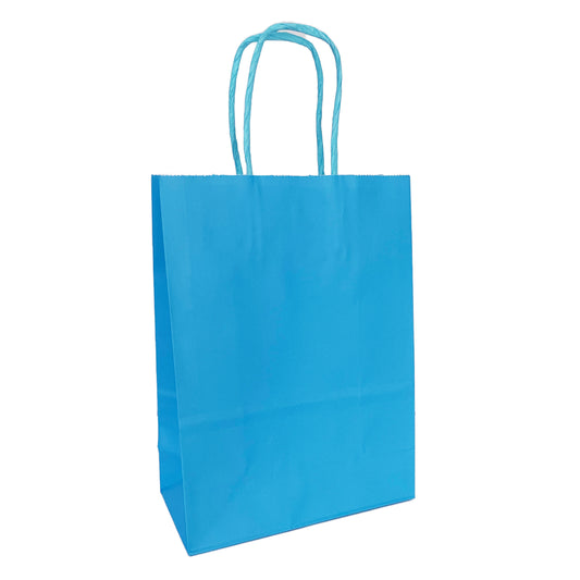 Sky Blue Paper Party Bag - 16cm x 22cm x 8cm