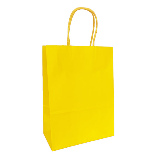 Yellow Paper Party Bag - 16cm x 22cm x 8cm