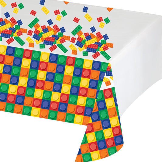 Happy Birthday Building Blocks Plastic Tablecover