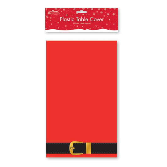 Festive Santa Belt Plastic Tablecover