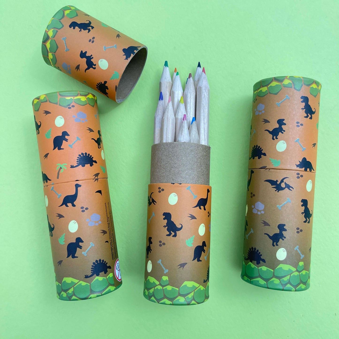 Dinosaur Eco colouring pencils 12pk - Tube